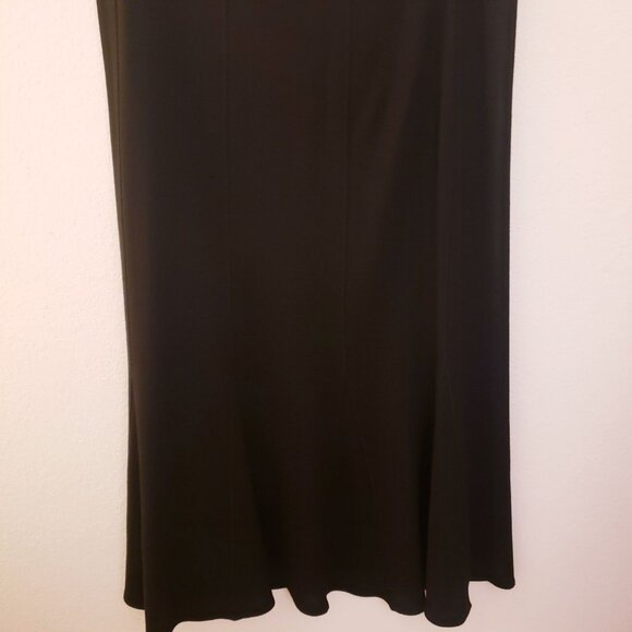 Eileen Fisher Elegant Black Knit Wool Blend Trumpet Hem Maxi Skirt Size L EUC - Picture 7 of 9